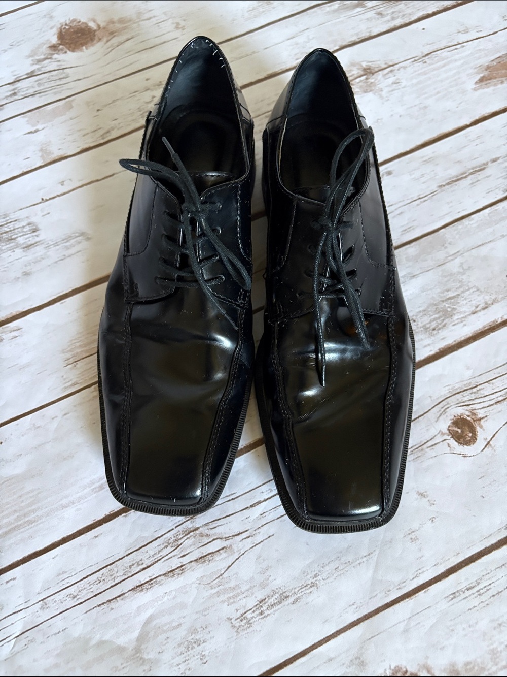 Calvin Klein Fedor Men's Black Square Toe Derby Oxford Shoes 9.5M